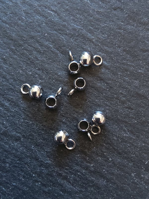 10 or 50 Stainless Steel 4mm Bail Beads 4x3.2x7mm Hole: 2mm