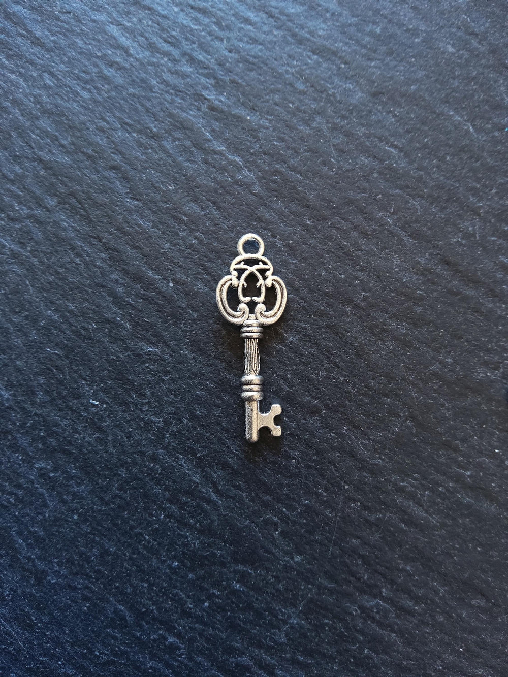 20 or 100 Key Charms Antique Silver 28x10mm