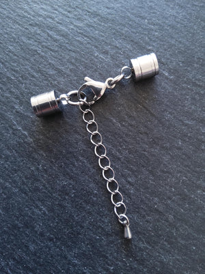 Patterned Stainless Steel End Cap Sets for 5.5mm Cord (6mm end caps) - ContentedCatz