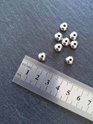 8 or 40 Stainless Steel 8mm Solid Round Flying Saucer Spacer Beads 8x4mm with 2mm Hole - ContentedCatz