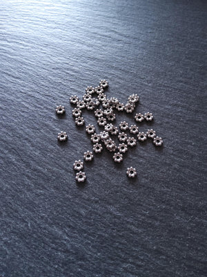 10 or 50 Stainless Steel 5mm Daisy Spacer Beads 5x1.2mm Hole: 1.5mm - ContentedCatz