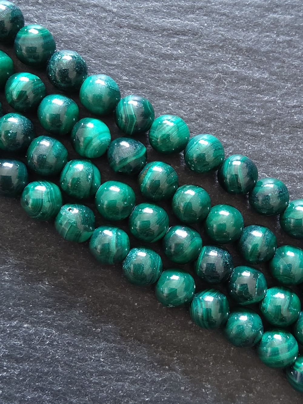 6mm Natural Malachite Grade AB Undyed Round Polished Dark Green Gemstone Beads Full 15.5 inch Strand
