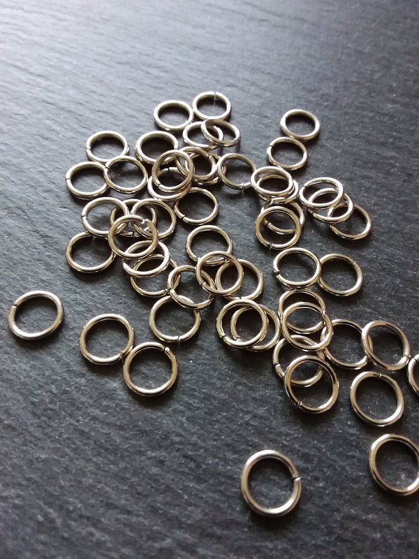 100, 300 or 1200 Strong Jump Rings Silver Tone 9mm Diameter 1.2mm Thick