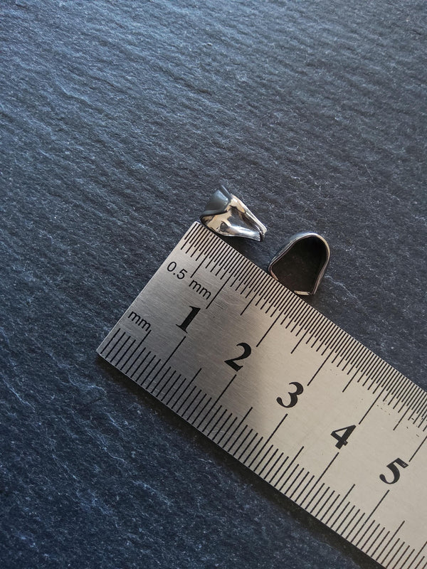 10 or 50 Stainless Steel Pinch Bails for Pendants 9.5x7x6.5mm - ContentedCatz
