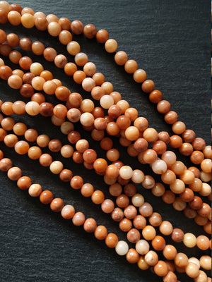 8mm to 8.5 Natural Dark Pink Aventurine Round Beads Undyed Full 15 Inch Strand (DPA8-4) - ContentedCatz