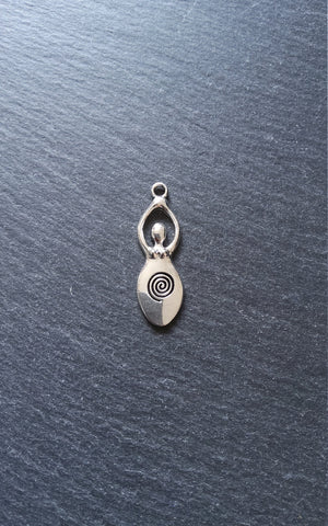 6 or 30 Silver Tone Spiral Goddess Pendants 39x13mm