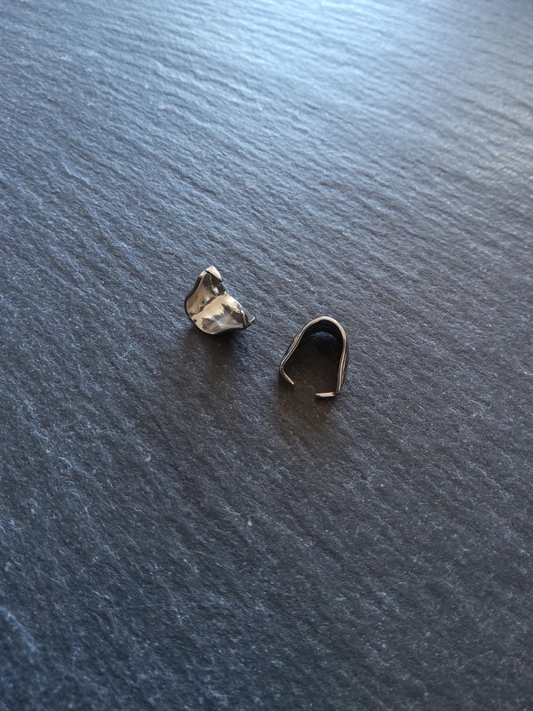 10 or 50 Stainless Steel Pinch Bails for Pendants 9.5x7x6.5mm - ContentedCatz