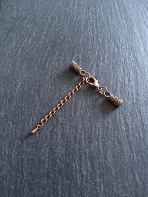 Antique Copper Patterned Alloy End Cap Sets for 3mm Cord Necklaces (3.5mm end caps)