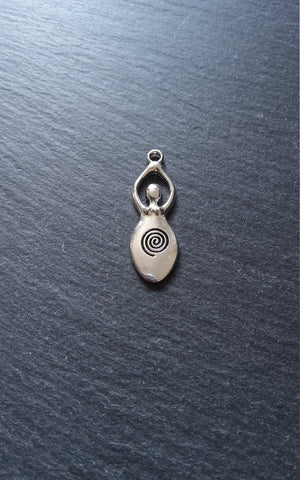 6 or 30 Silver Tone Spiral Goddess Pendants 39x13mm