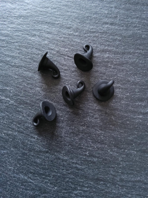 6 or 30 Matt Back Alloy Witches Hat Charms 12x11mm