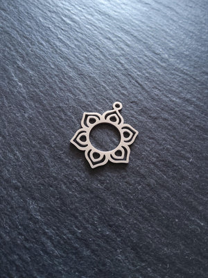 Flower Charms Flat Stainless Steel 25x19.5x1mm