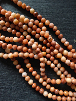 8mm to 8.5 Natural Dark Pink Aventurine Round Beads Undyed Full 15 Inch Strand (DPA8-4) - ContentedCatz