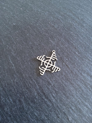 Small Icelandic Ginfaxi Stave Charm Stainless Steel 22x20mm - ContentedCatz