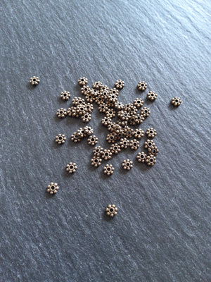100 or 500 Antique Bronze Tone 4mm Daisy Spacer Beads 4x1.5mm - ContentedCatz