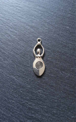 6 or 30 Silver Tone Spiral Goddess Pendants 39x13mm
