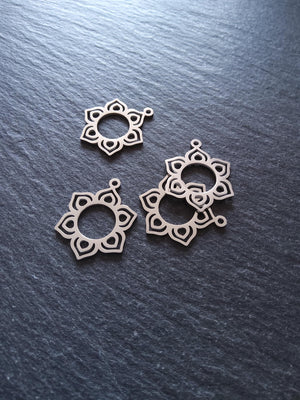 Flower Charms Flat Stainless Steel 25x19.5x1mm