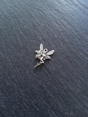 12 or 60 Fairy Charms Antique Silver Tone 21x15mm