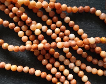 8mm to 8.5 Natural Dark Pink Aventurine Round Beads Undyed Full 15 Inch Strand (DPA8-4) - ContentedCatz