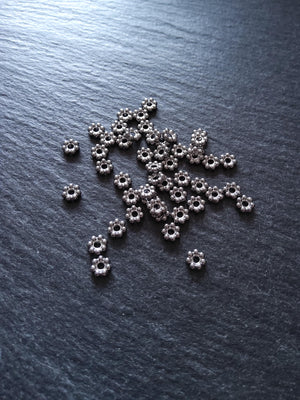 10 or 50 Stainless Steel 5mm Daisy Spacer Beads 5x1.2mm Hole: 1.5mm - ContentedCatz