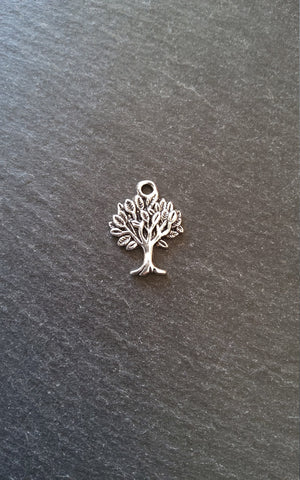10 or 50 Tree Charms Antique Silver Tone Alloy 22x17mm