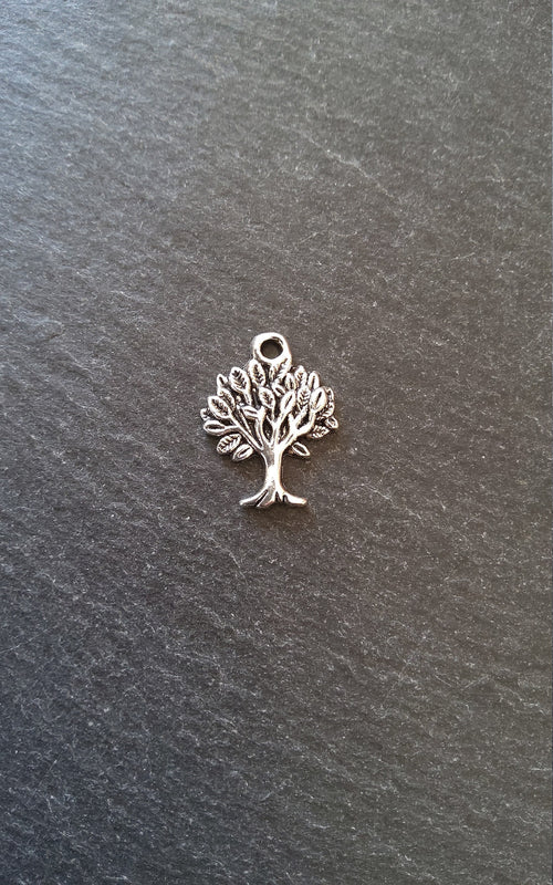 10 or 50 Tree Charms Antique Silver Tone Alloy 22x17mm