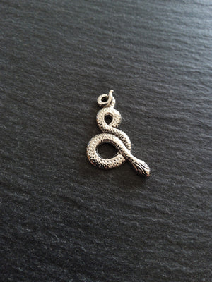 Antique Silver Tone Alloy Snake Charms 31x16mm