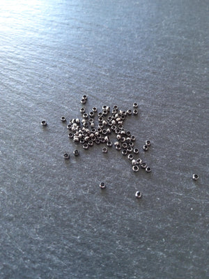 Approx. 500 (7g) pack of 2mm Gunmetal Tone Brass Crimp Beads Hole: 1mm