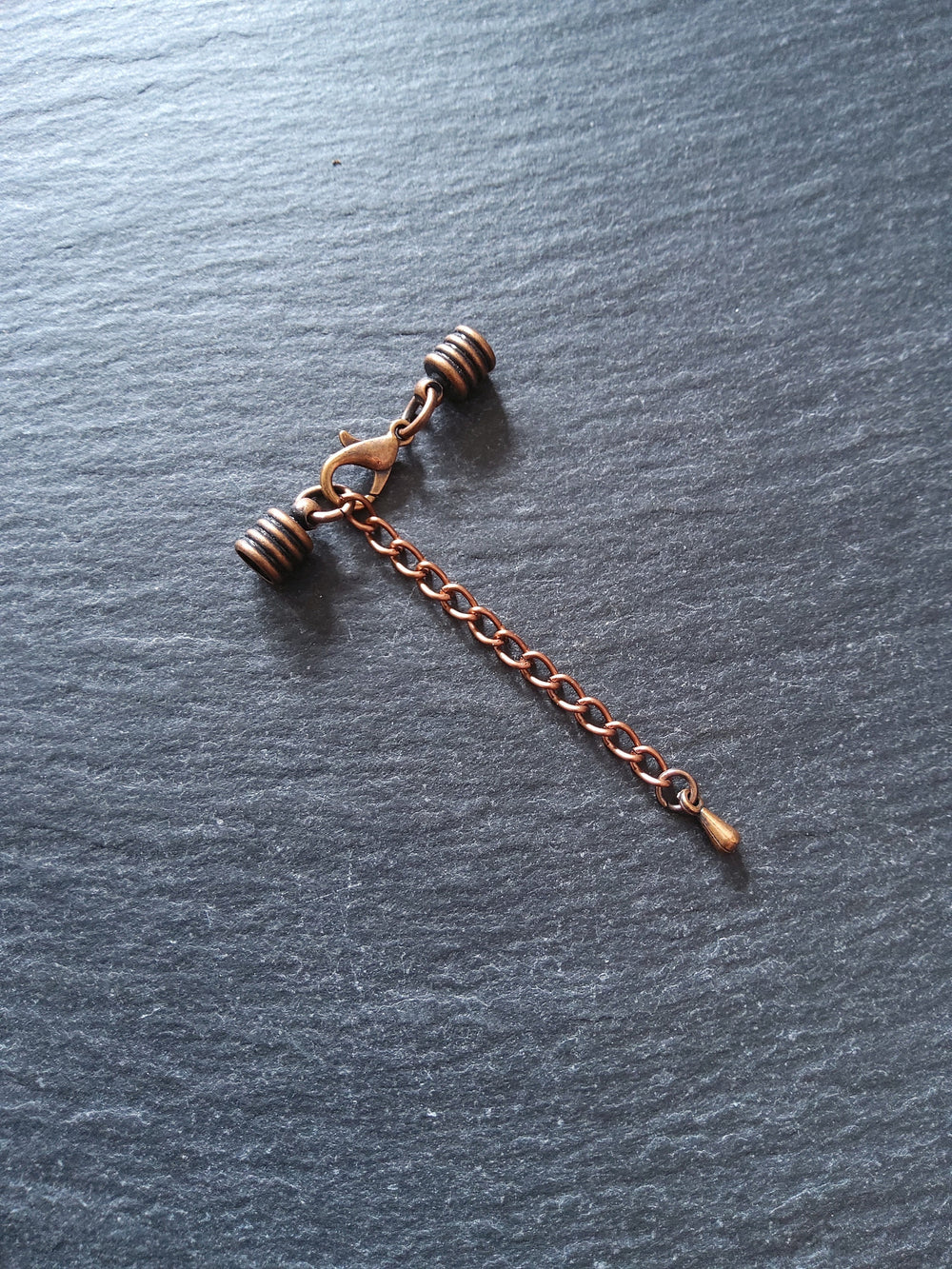 Antique Copper Ribbed End Cap Sets for 4mm Cord Necklaces & Bracelets (4.5mm caps)