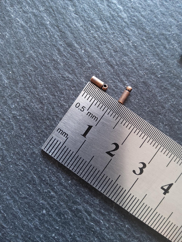 100 or 500 Antique Copper Tone End Caps for 1mm Cord Necklaces (1.5mm end caps) 6x2mm Hole: 0.9mm