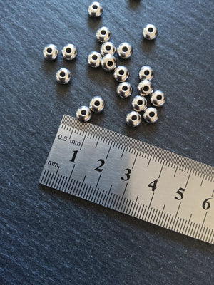 10 or 50 Stainless Steel 6mm Solid Round Flying Saucer Spacer Beads 6x3mm with 2mm Hole