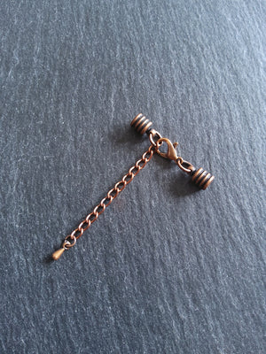 Antique Copper Ribbed End Cap Sets for 4mm Cord Necklaces & Bracelets (4.5mm caps)