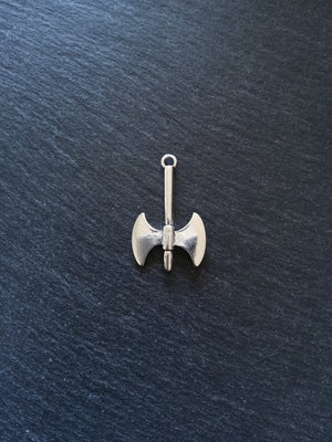 2 or 10 Solid Double Headed Axe Pendants 40x25mm