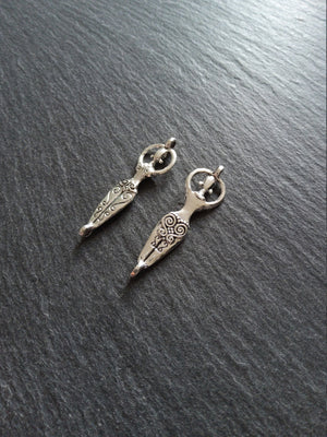 4 or 20 Goddess Connector Charms Antique Silver Tone 43x12x4mm