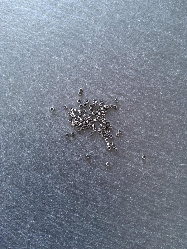 Approx. 500 (7g) pack of 2mm Gunmetal Tone Brass Crimp Beads Hole: 1mm