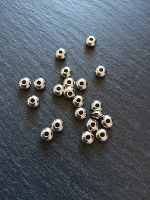 10 or 50 Stainless Steel 6mm Solid Round Flying Saucer Spacer Beads 6x3mm with 2mm Hole