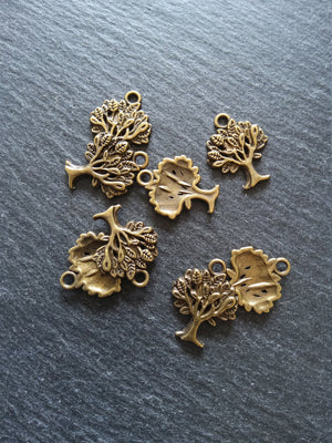 10 or 50 Tree Charms Antique Bronze Tone Alloy 21x17mm