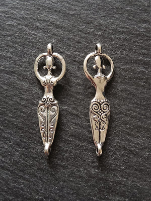 4 or 20 Goddess Connector Charms Antique Silver Tone 43x12x4mm