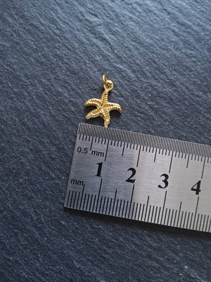 2 or 10 Starfish Charms Real 18K Gold Plated Brass 14.5x12x1.5mm. Nickel FREE