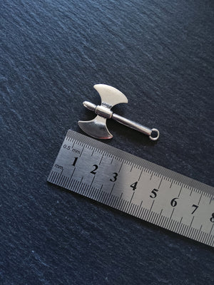 2 or 10 Solid Double Headed Axe Pendants 40x25mm