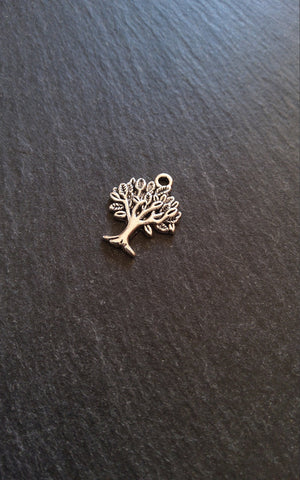 10 or 50 Tree Charms Antique Silver Tone Alloy 22x17mm
