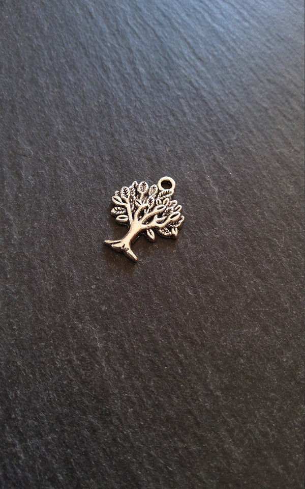 10 or 50 Tree Charms Antique Silver Tone Alloy 22x17mm