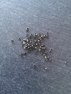 Approx. 500 (7g) pack of 2mm Gunmetal Tone Brass Crimp Beads Hole: 1mm
