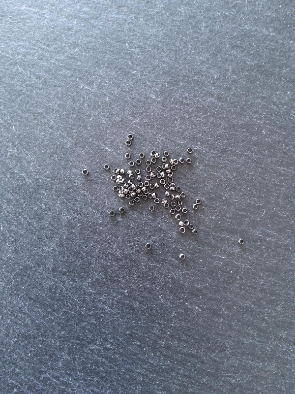 Approx. 500 (7g) pack of 2mm Gunmetal Tone Brass Crimp Beads Hole: 1mm