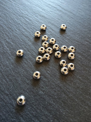10 or 50 Stainless Steel 6mm Solid Round Flying Saucer Spacer Beads 6x3mm with 2mm Hole