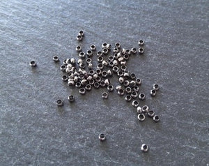 Approx. 500 (7g) pack of 2mm Gunmetal Tone Brass Crimp Beads Hole: 1mm