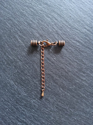 Antique Copper Ribbed End Cap Sets for 4mm Cord Necklaces & Bracelets (4.5mm caps)