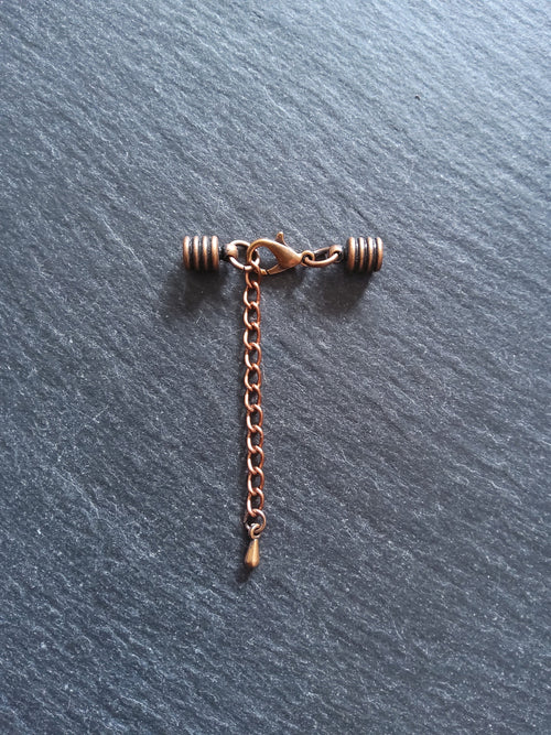 Antique Copper Ribbed End Cap Sets for 4mm Cord Necklaces & Bracelets (4.5mm caps)
