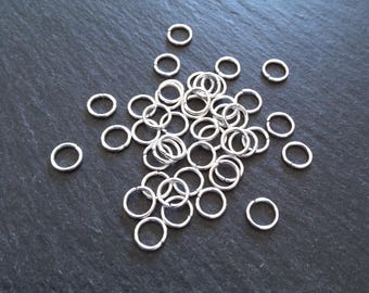 100 or 500 Silver Plated 7mm Strong Zinc Alloy Jump Rings Diameter 1mm (18 Gauge)