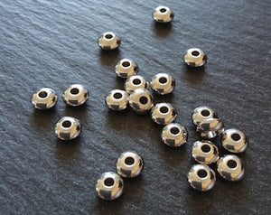 10 or 50 Stainless Steel 6mm Solid Round Flying Saucer Spacer Beads 6x3mm with 2mm Hole