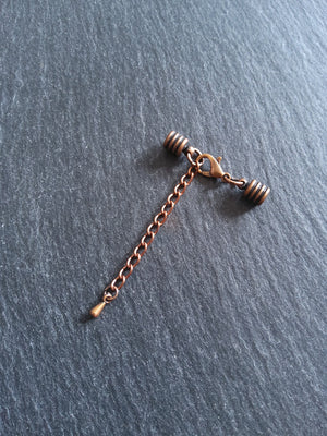 Antique Copper Ribbed End Cap Sets for 4mm Cord Necklaces & Bracelets (4.5mm caps)